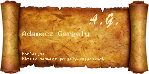 Adamecz Gergely névjegykártya